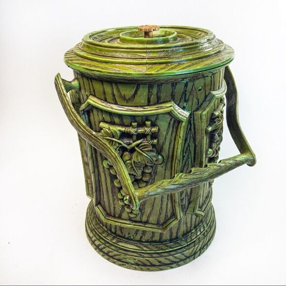 Vintage Chinoiserie Plastic Ice Bucket - Picture 1 of 13